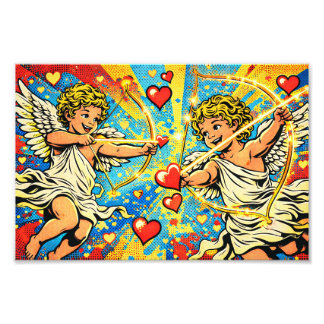 Impression Photo POP ART de deux cupidons joueurs