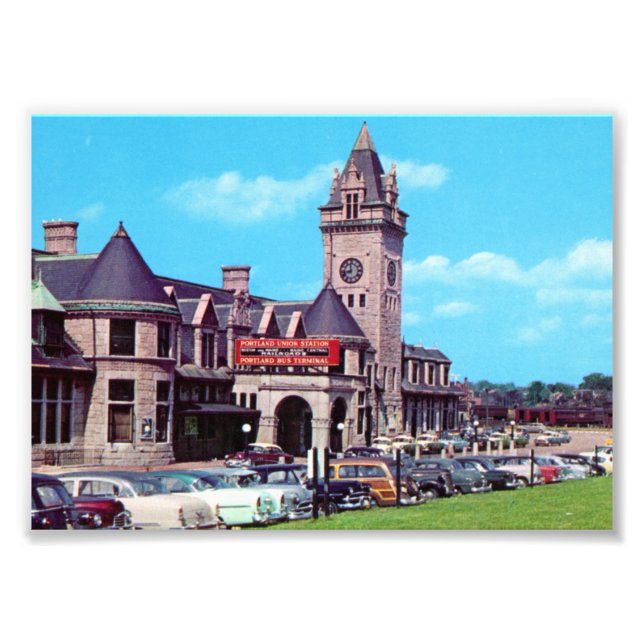 Impression Photo Portland, Maine Union Station 1950 Prints (Devant)