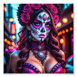 Impression Photo Portrait de Catrina de Día de los Muertos