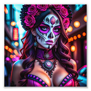 Impression Photo Portrait de Catrina de Día de los Muertos