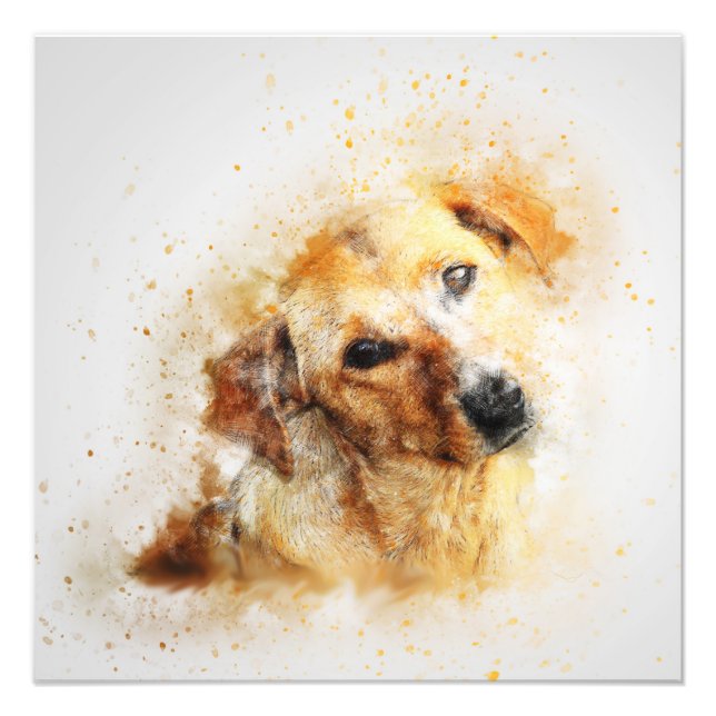 Impression Photo Portrait de chien Animal de compagnie Art Abstrait (Devant)
