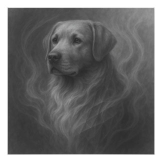 Impression Photo Portrait de Golden Retriever GeoRealism – Calme et