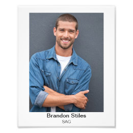 Impression Photo Portrait de tête pour acteurs 8x10 avec double tex