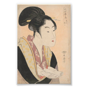 Impression Photo Portrait japonais vintage Ukiyo-e femme