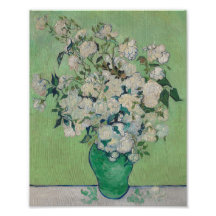 Póster Roses painting by Vincent Van Gogh 1890