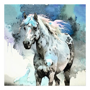 Impression Photo Pouliche Appaloosa fringante Aquarelle