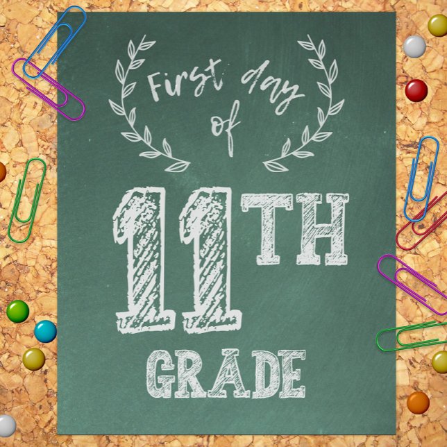 Impression Photo Premier jour d'école, 1er jour de 11e année, Junio (Créateur téléchargé)