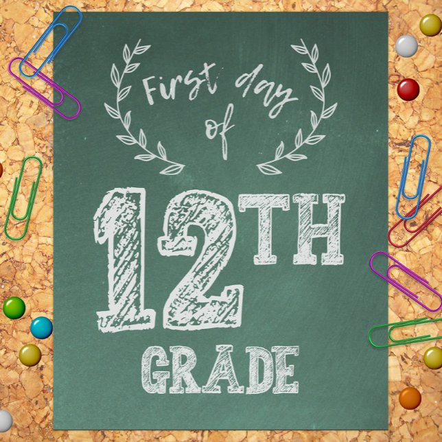 Impression Photo Premier jour d'école, 1er jour de 12e année, nivea (Créateur téléchargé)