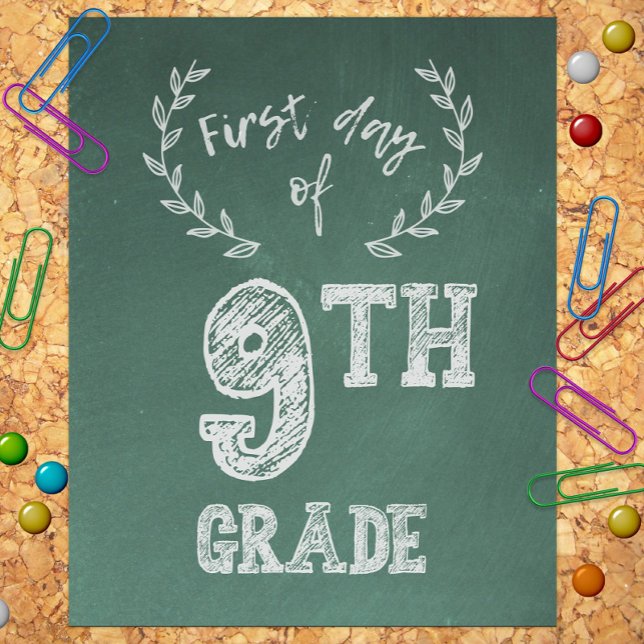 Impression Photo Premier jour d'école, 1er jour de 9e année Freshma (Créateur téléchargé)