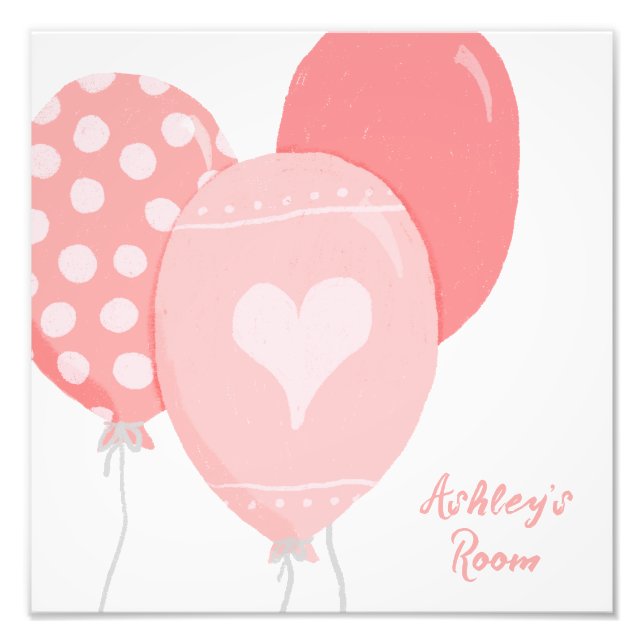 Impression Photo Pretty Rose Balloons Nursery (Devant)