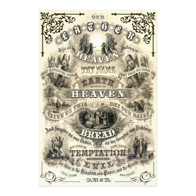 Impression Photo PRIÈRE DE L'Éternel comme enseigné par Jésus 1876 (Devant)