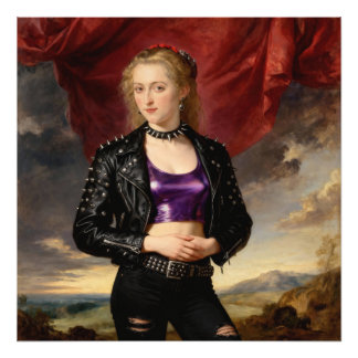 Impression Photo Princesse punk en veste de cuir