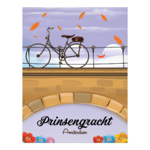 Impression Photo Prinsengracht,Canal Amsterdam Affiche de voyage