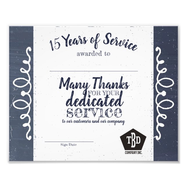 Impression Photo Prix universel d'anniversaire de l'employé de Chal (Devant)