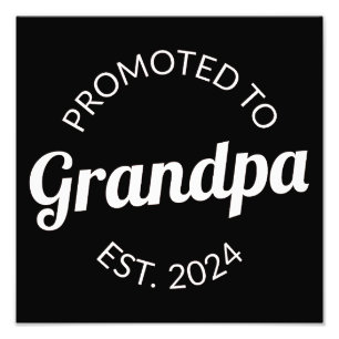 Impression Photo Promu À Grand-Père Est. 2024 I