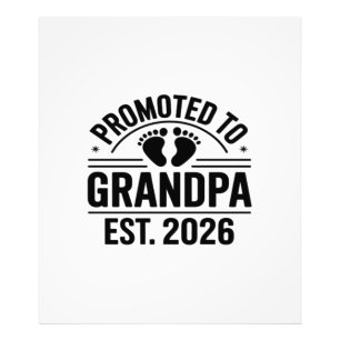 Impression Photo Promu Grand-père, Établi en 2026, Drôle de nouveau