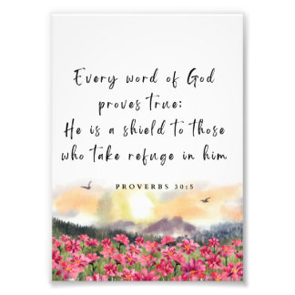Impression Photo Proverbes 30:5 Bible chrétienne Verse