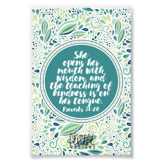 Impression Photo Proverbes 31:26 Enseignement de la sainteté Écritu
