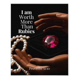 Impression Photo Proverbs 31:10 "Worth Far More Than Rubies" Canvas