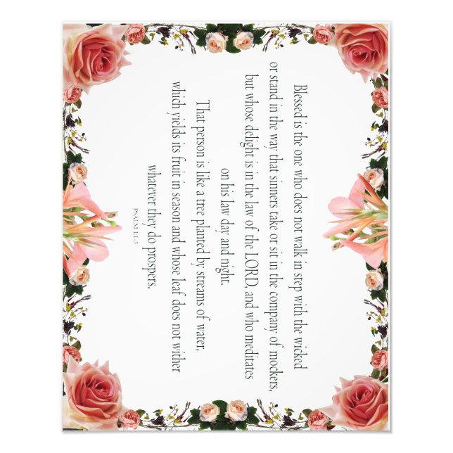 Impression Photo PSAUM 1:1-3 Botanic design, (Devant)