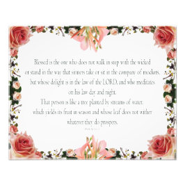 Impression Photo PSAUM 1:1-3 Botanic design,