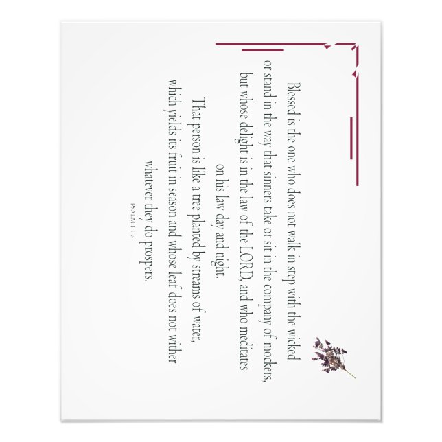 Impression Photo PSAUM 1, ou not walk in step with the wicked (Devant)