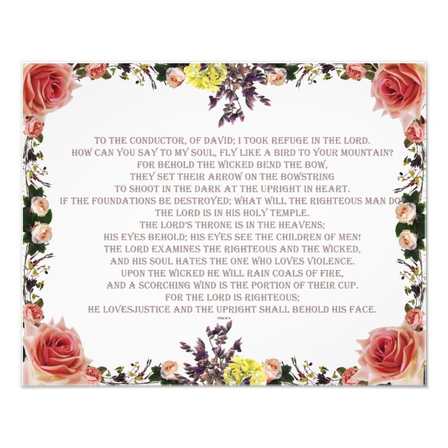 Impression Photo Psaume 11, Le Seigneur Aimait La Justice, (Devant)