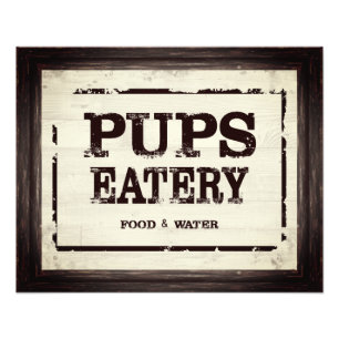 Impression Photo Pups Eatery Chien Nourriture Eau Satin Imprimer