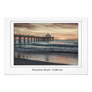 Impression Photo Quai De Manhattan Beach Au Coucher Du Soleil Impri