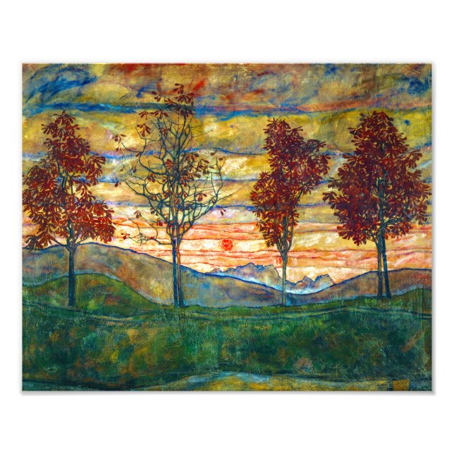 Impression Photo Quatre arbres | Egon Schiele | (Devant)