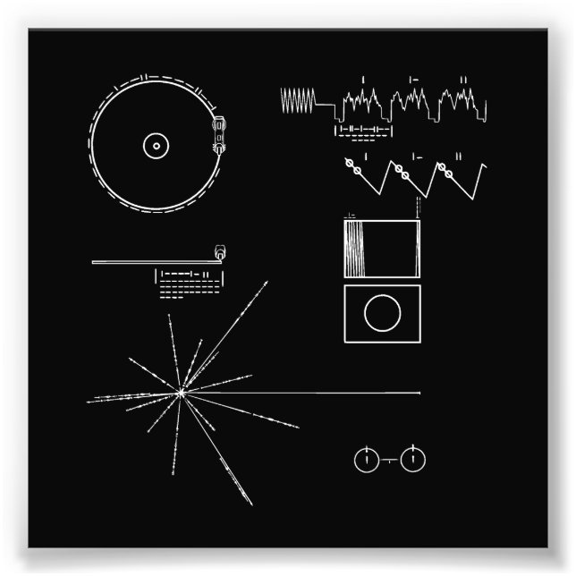 Impression Photo Record d'or NASA Voyager (Devant)