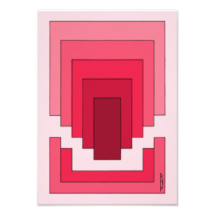 Impression Photo Rectangle Abstrait en rouge