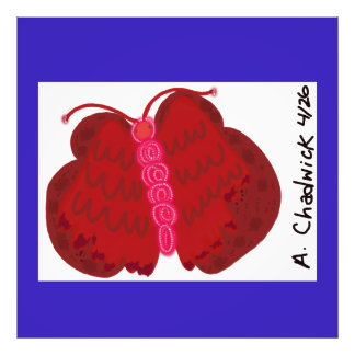 Impression Photo Red Angel Butterfly