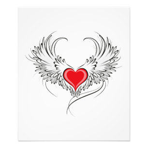 Impression Photo Red Angel Coeur avec ailes