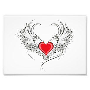 Impression Photo Red Angel Coeur avec ailes