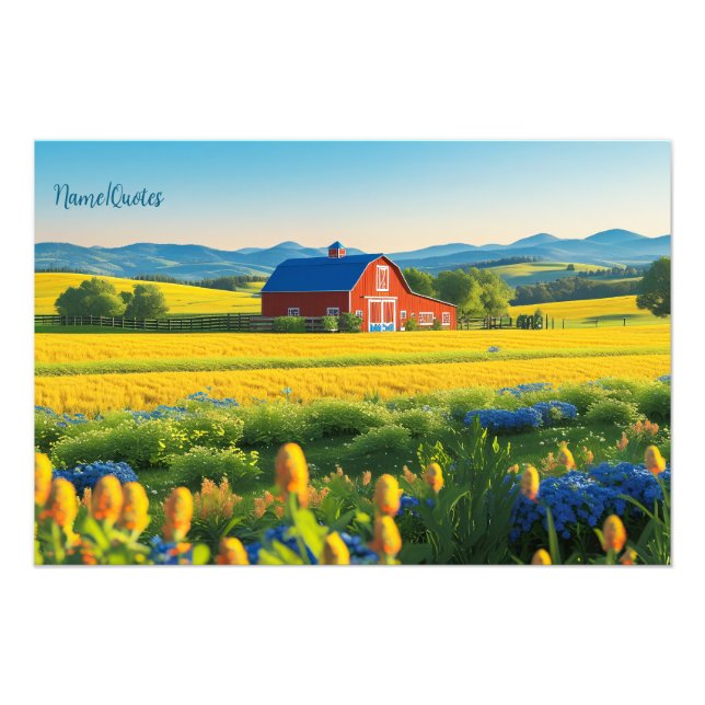 Impression Photo Red Barn and Rolling Hills (Devant)
