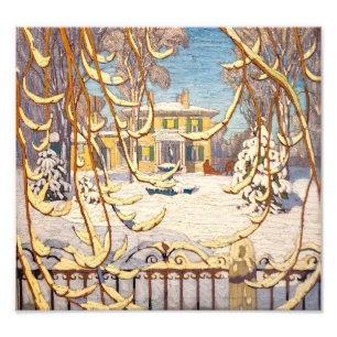 Impression Photo Red Sleigh House, hiver   Lawrence Harris  