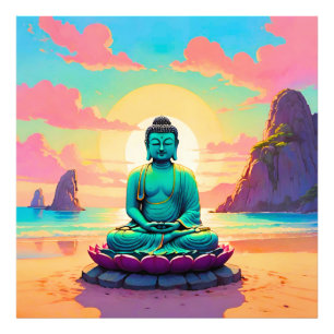 Impression Photo Reflet du coucher de soleil de Bouddha