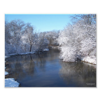Impression Photo Réflexions de la neige sur la rivière