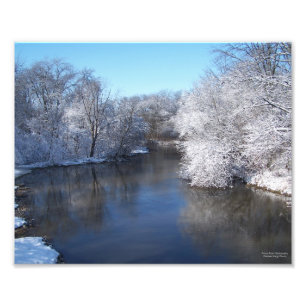 Impression Photo Réflexions de neige sur la rivière