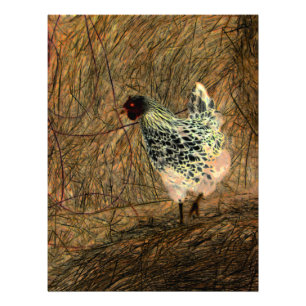 Impression Photo "Regarder" - Numériquement Poulet transformé sur l