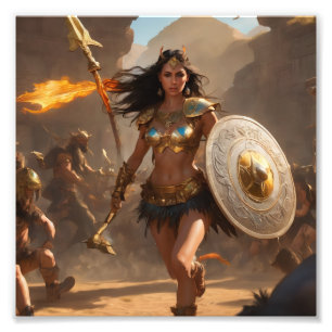 Impression Photo Reine guerrière égyptienne sur le champ de bataill