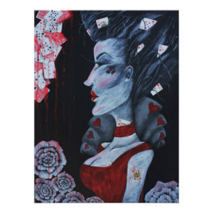 Impression Photo Reine Rouge de Cœur Alice Wonderland Fantaisie Art