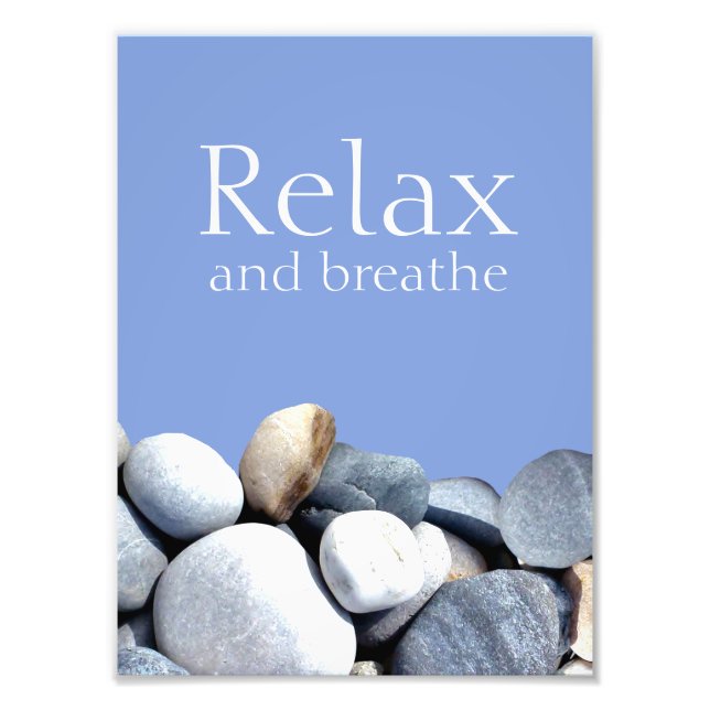 Impression Photo Relaxez-vous et respirez la citation Inspirante Ci (Devant)