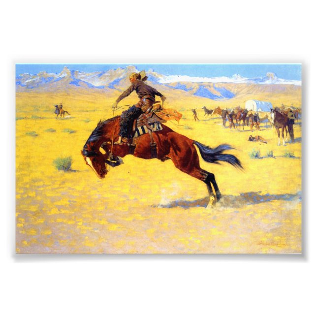 Impression Photo Remington Old West Horse et Cowboy (Devant)