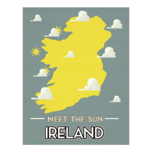 Impression Photo Rencontrez l'affiche de voyage vintage Sun Ireland