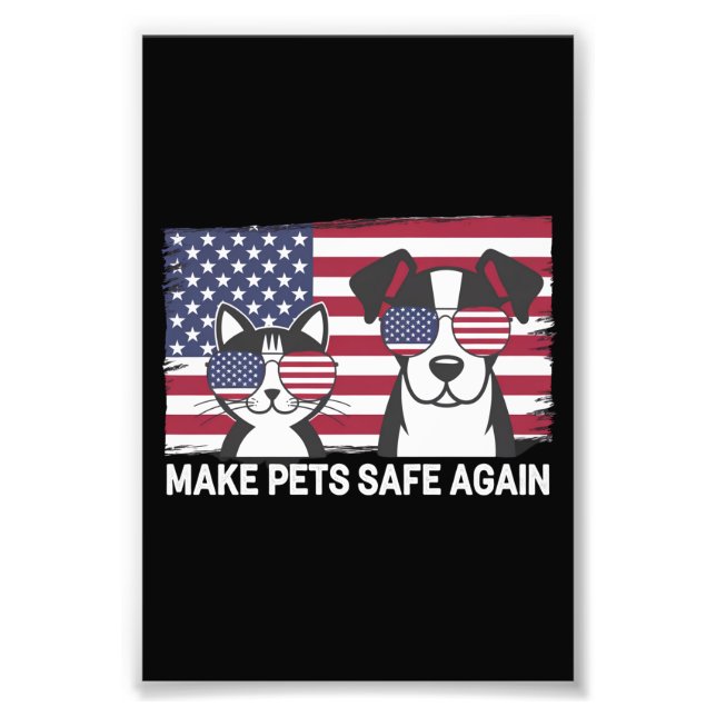 Impression Photo Rendre les animaux sûrs Trump Harris Debate 2024 (Devant)