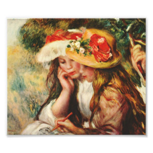 Impression Photo Renoir deux filles lisant dans la copie de jardin