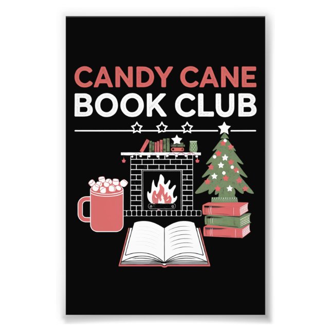 Impression Photo Réserver Sucre de canne de Noël Book Club Bookish (Devant)