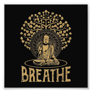 Impression Photo Respire l'idée du Bouddha Yoga et méditation